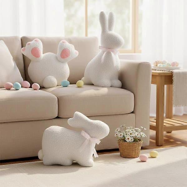 Påskehare-rumpeformet putepute Vår Varm Hjemmeatmosfære Dekor Sofapynt Julegave Rabbit butt
