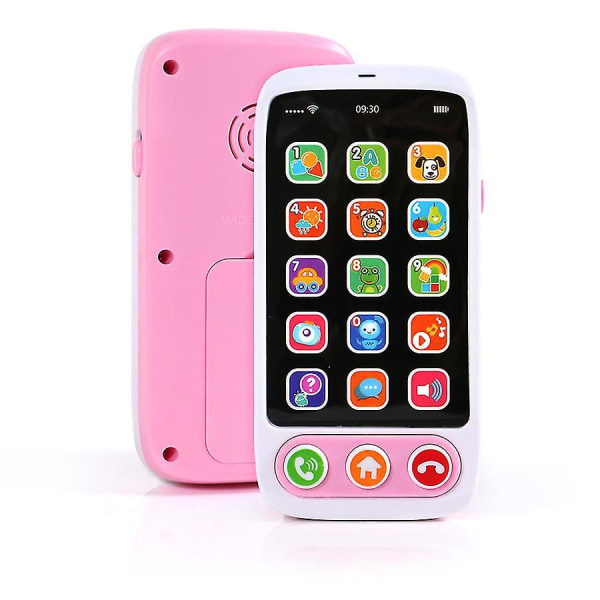 Elektronisk mobiltelefon för barn med musik och ljus berättarmaskin (rosa) pink