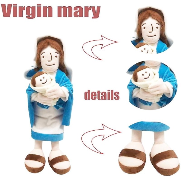 2 pakke 13 tommer Jesus og mor Maria plyslegetøj Jesus udstoppet dukke kristen religiøs Jesus i dag Jesus dukke frelser plys kristen klassisk religiøs
