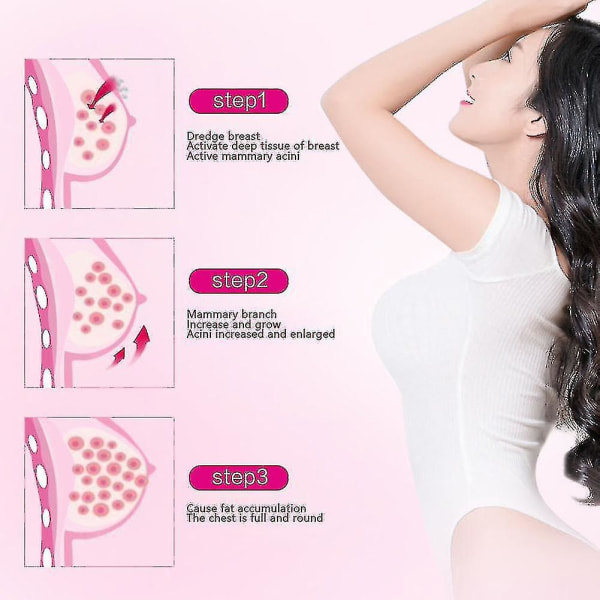 Elektrisk brystforstørrelsesmassasjeapparat Brystforsterker Booster Oppvarmet bryststimulator Pink Rechargeable