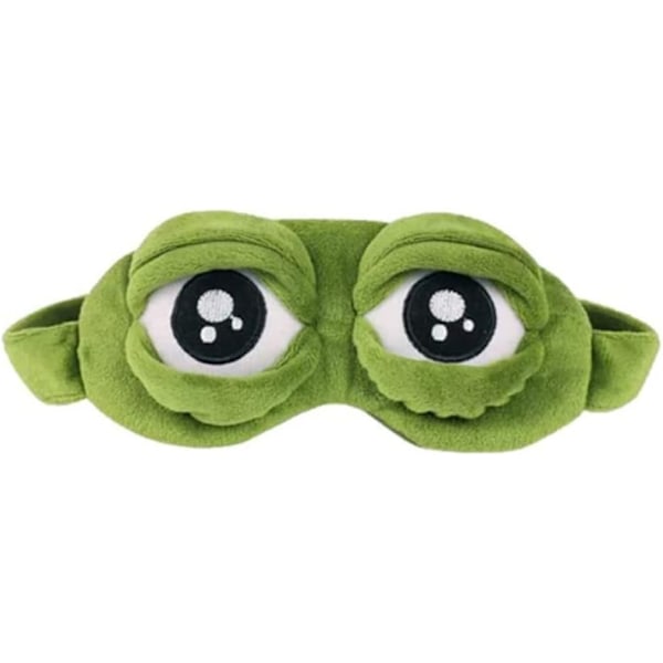 Ögonmask Söt Sovmask Grön Groda Sovmask Fluff Mjuk Ögonskugga 3D Rolig Groda Ögonmask för Män och Kvinnor Sömn (1 st) green