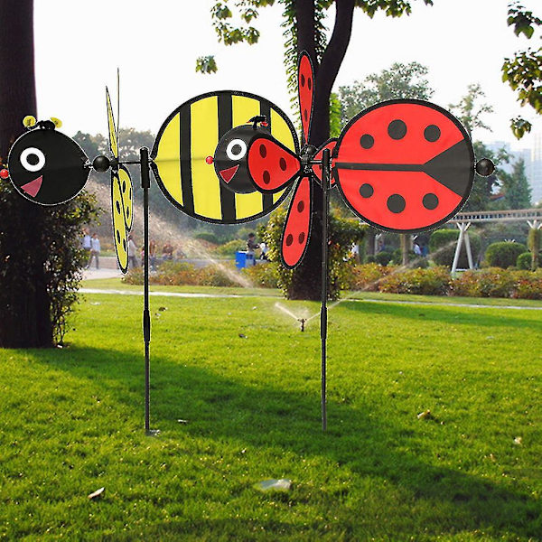 Bumble Bee / Ladybug Vindmølle Whirligig Vind Spinner Hjem Have Have Dekoration