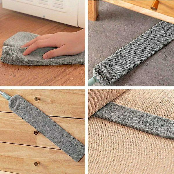 Yöpöytäpölyharja Pitkävartinen Moppi Uudelleenkäytettävä Mikrokuituinen Pölyharja Lakaisuharja With 1 PCS Cloth