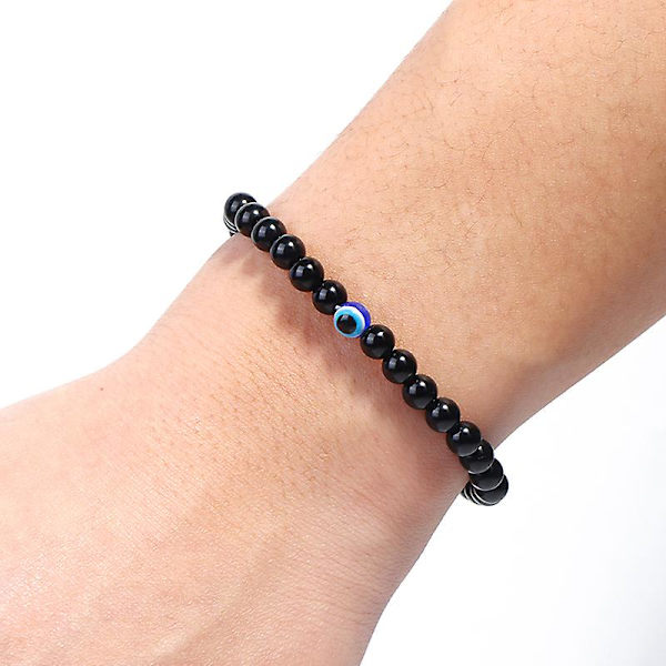 Tyrkisk Onde Øjne Armbånd Naturlige Sten Perler Til Kvinder Mænd Yoga Smykker Onesize