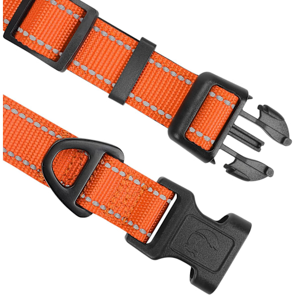 Heijastava koiranpanta, pehmeä neopreenipehmustettu hengittävä nailoninen lemmikkipanta säädettävä keskikokoisille koirille, M, oranssi black xl