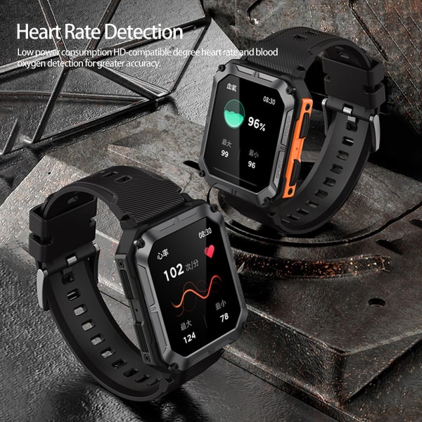 C20 Pro Smart Watch Bluetooth Health Monitor Pulsdetektering/sömnanalys Smart armbandsur Orange