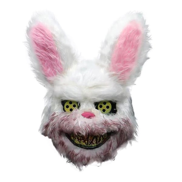 White Bunny Rabbit Blodig Maske Uhyggelig Skræmmende til Halloween fest kostumer Cosplay