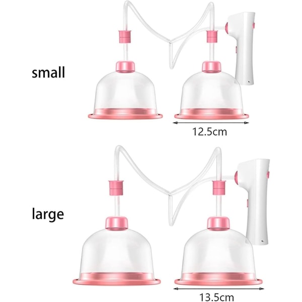 Elektrisk brystmassager Multifunktionel brystforstørrelsesinstrument Kopforstørrer Double cup small (12.5cm)