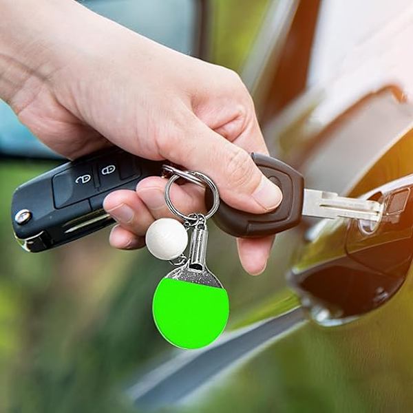 Ping Pong -avainperä | Urheilullinen metallipöytätenniskoriste, kompakti pingispala, pieni riipus, realistinen simulaatioavainperä