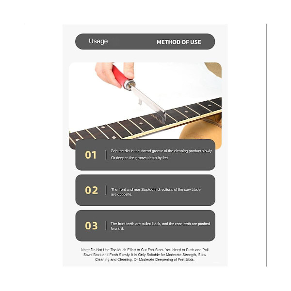 Guitar Rengøring Fil Værktøj Slidset Hul Guitar Bånd Møtrik Sadel Fil Sadel Slid Rengøring Sav Til Gui SilverRed