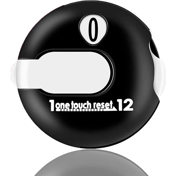 Golf Score Counter Clicker Mini One Touch Reset Værdi 1/2 Pakke, Sort Rød Hvid Tællere Holdbar Med Hat Clip Enkel