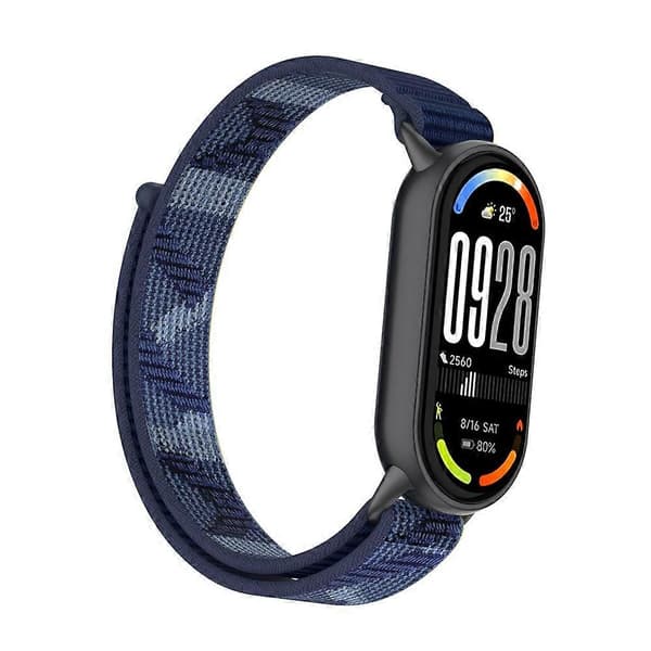 Håndledsrem kompatibel med Xiaomi Smart Band 10 / 9 / 8 Magic Tape Nylon Loop Urrem Blue