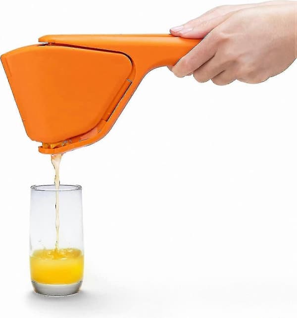 Manuel citronpresser, nem citruspresse, pladsbesparende foldbart design til kompakt opbevaring, holdbart køkkenredskab Orange