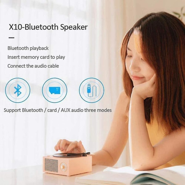 Retro Bluetooth-høyttaler, forbedret bass, Bluetooth 5.0 trådløs tilkobling (grønn)
