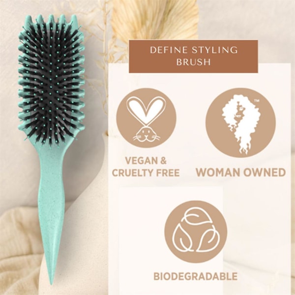 Bounce Curl Brush, Bounce Curl Defining Brush, Boar Bristle Hair Brush Styling Light green