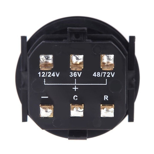 12v/24v/36v/48v/72v LED digital batteristatus Laddningsindikator med timmätare svart