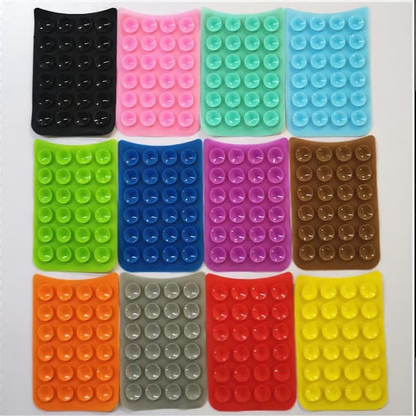 5-pack Silicone Suction Cup Phone Case Holder - Self-Adhesive Hands-Free Mount Compatible with iPhone & Android blue