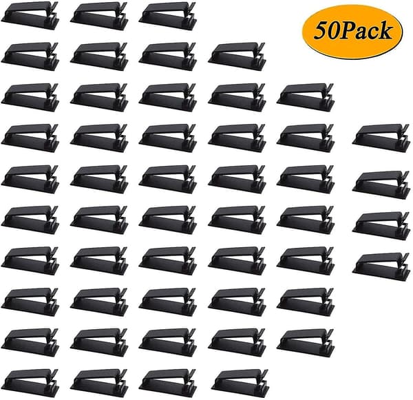 50 stk. Kabelstyring USB-kabel Strømkabel Clips