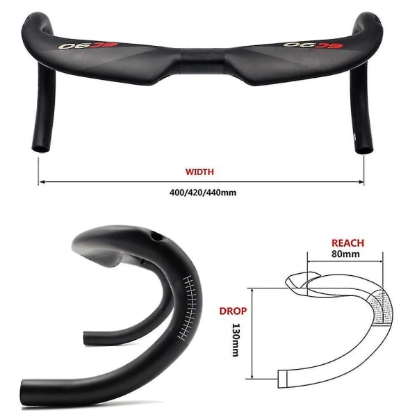 Ec90 Full Carbon Fiber Cykelstyre Renncykelstyre Play Ud Matte Styre