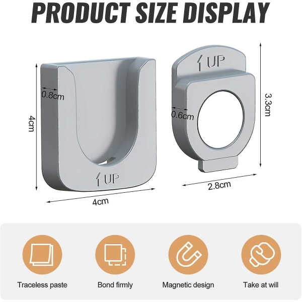 Fjernbetjeningsholder 5 stk. Magnetisk fjernbetjeningsholder til vægmontering Anti-slip fjernbetjeningsorganisator Hulfri stærk fjernbetjeningsholder F