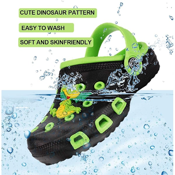 Barn Clogs för Flickor och Pojkar Halkfria Trädgårdsskor Slip-on Sandaler Strand Pool Duschtofflor Surf Clogs （storlek：24）