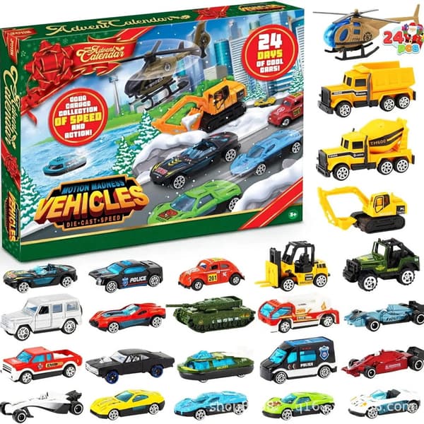 Adventskalender Lekebil og Fly for Barn 150 24st (Bilar + Flygplan) Julkalender