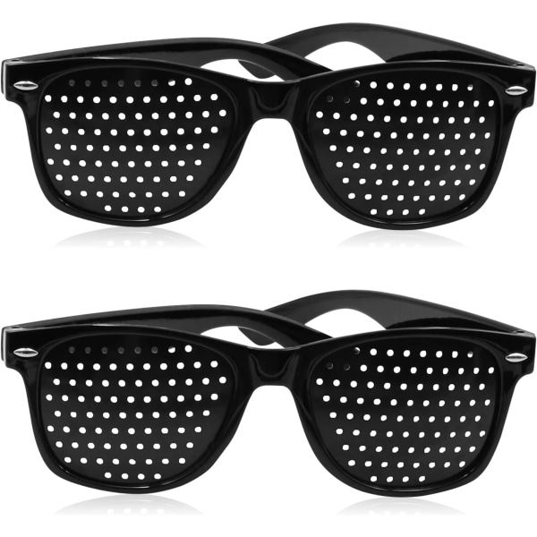 Pinhole-glass, sorte synsforbedringsbriller, 2 stk
