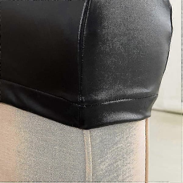 Ultramjuka armstödsskydd i PU-läder, 2-pack tjocka stretchiga fåtöljskydd för möbelrenovering Black