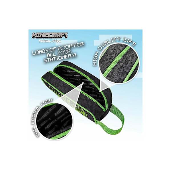 Minecraft blyants gamer etui sort
