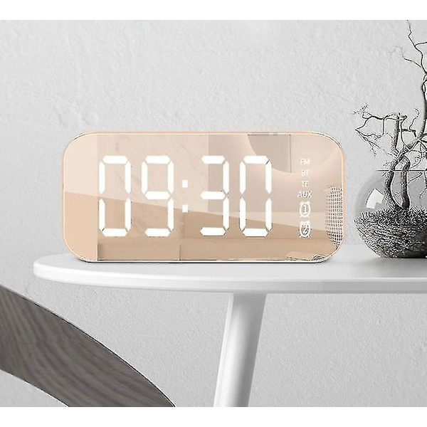 Multifunktionell LED digital väckarklocka, Bluetooth-högtalare, sängbordsljus elektronisk musik black
