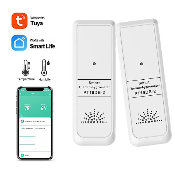 Tuya Smart Ulkoilman Lämpötila- ja Kosteusanturi -20-70 Tunnistusalue Mobiilisovellus Etävalvonta