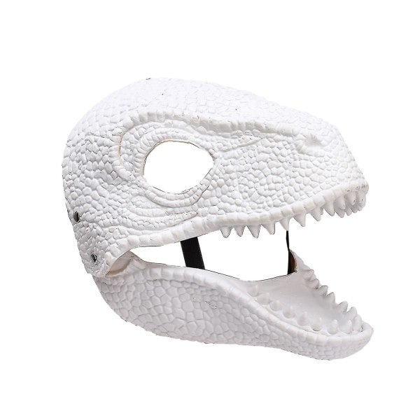 Jurassic World Velociraptor Blue Dinosaur Dino Rörlig Mask Camp Krita Latex Ny Vit
