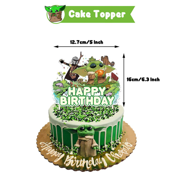 Star Wars Yoda Baby Temafest Dekorasjon Gratulerer Med Dagen Banner Kakepynt Ballonger Kit
