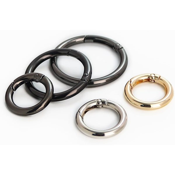 2 st Fjädergrind O-ring Rund Karbinhake Snappklämma Trigger Fjädernyckelring Spänne