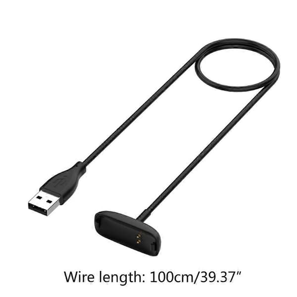 2021 Ny 100 cm erstatnings-USB-ladekabel for Fitbit Inspire 2 helse- og treningstracker smartklokke armbåndlader tilbehør 100cm