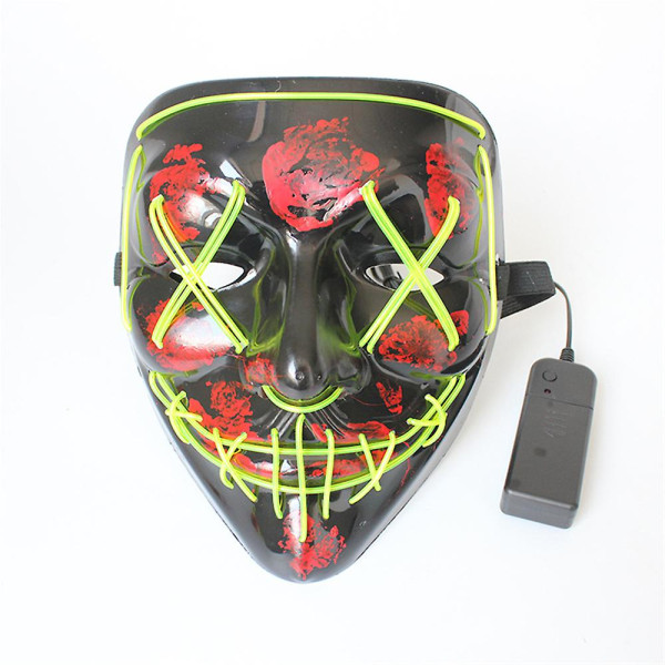 Cosplay Mask Neon Stitches Led Mask Wire Light Up Halloween Party Yellow