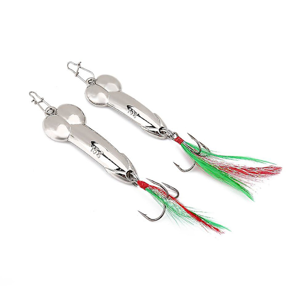 2 stk Vibrasjons Metall Fiske Agn Sett Hard Fiske Lokker Med Krok (10gsliver+15gsilver)