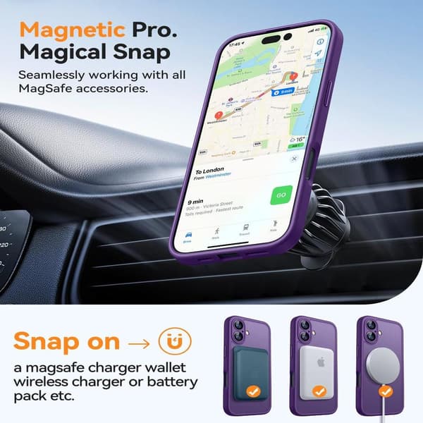 Magnetic Case for iPhone 17 (6.3\"), Upgraded [Full Camera Protection] [MagSafe Compatible] Shockproof Protective Case