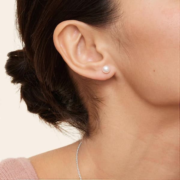 2025 925 Sterling Sølv Perle Øredobber Studs Sett - Hypoallergene Små Skinnende Studs for Kvinner, 6 Par