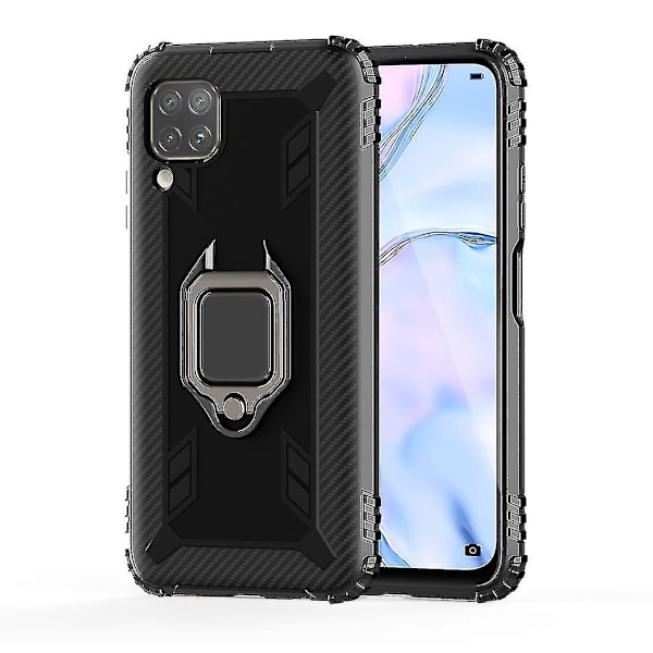 För Huawei P40 Lite Kolfiber Skyddande Skal Black
