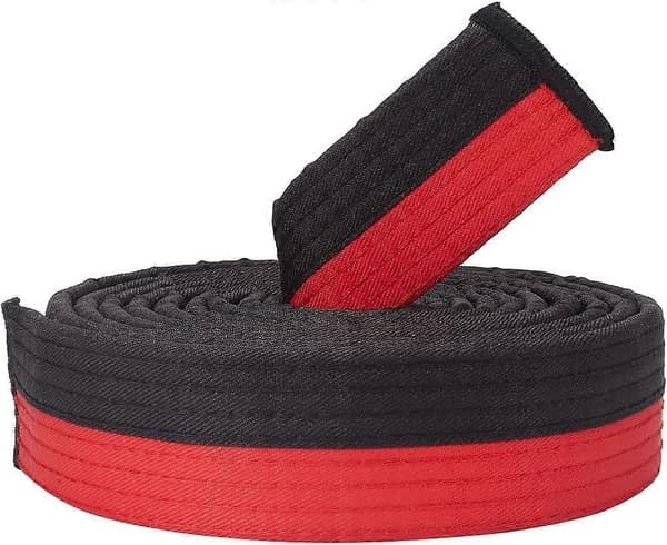 Sort Rød Taekwondo Bælte Polyester Kampsport Bælte Judo Karate TKD Aikido Uniform Rangering Bælte Langt Blødt Universal Pasform Bælter
