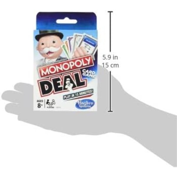 MONOPOLY Deal kortspel, snabbflytande kortspel för 2-5 spelare