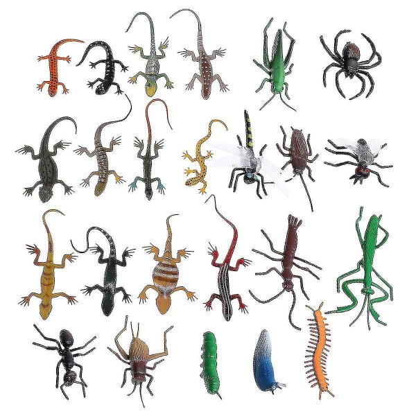 24pcs Plastic Lizards Toy Artificial Insects Reptile Lizard Education