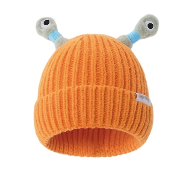 Vanhemman ja lapsen talvi söpö hehkuva hattu, hauska hehkuva hirviö ulkona lämmin neulottu pipo hattu Lahjat Orange