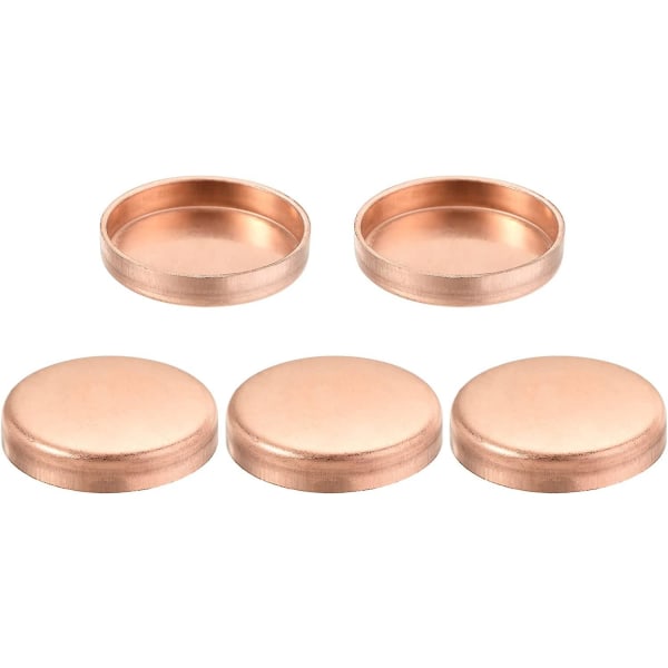 Kobber End Cap Rør Fitting Sved Prop Forbindelse 32mm(1.26\") Id Til Vandledning VVS, Pakke Med 5