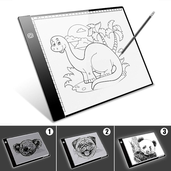 Kxj-a4 Ultratunn bärbar LED-ljuslåda Tracer USB-strömförsörjd LED Artcraft Tracing Light Pad Light Box för konstnärer, ritning, skissning, animation.