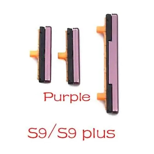 Ny strømstyrke-sideknapnøgle til erstatningsdel til Samsung Galaxy Note 8 S8 S9 S10 Plus volumenknap + tænd/sluk reparation S9 S9 Plus Purple