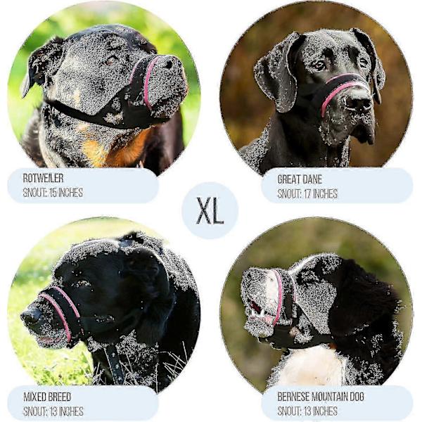 Blød Snudenet Til Hunde - Forhindrer Bid Og Uønsket Tygning Sikker Komfortabel Pasform - Blød Neopren Polstring Ingen Mere Gnidning Inkluderet Træning XL Pink