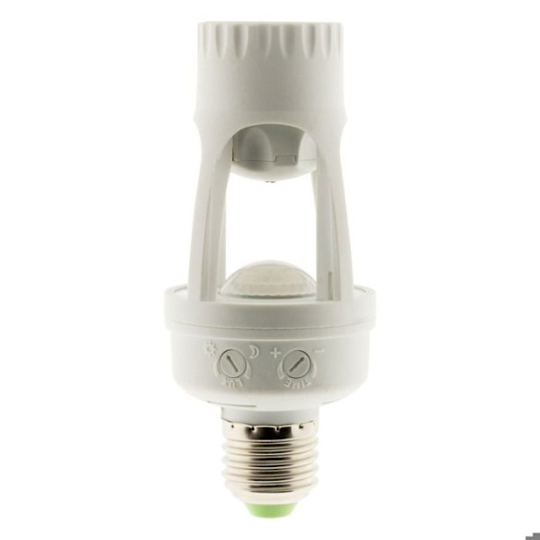 E27 glödlampssockel med integrerad sensor - Vit - Elexity