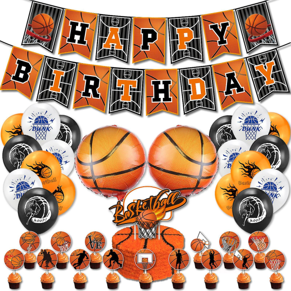Basketball-tema dekorationssæt Fødselsdag layout forsyninger sæt let at dekorere